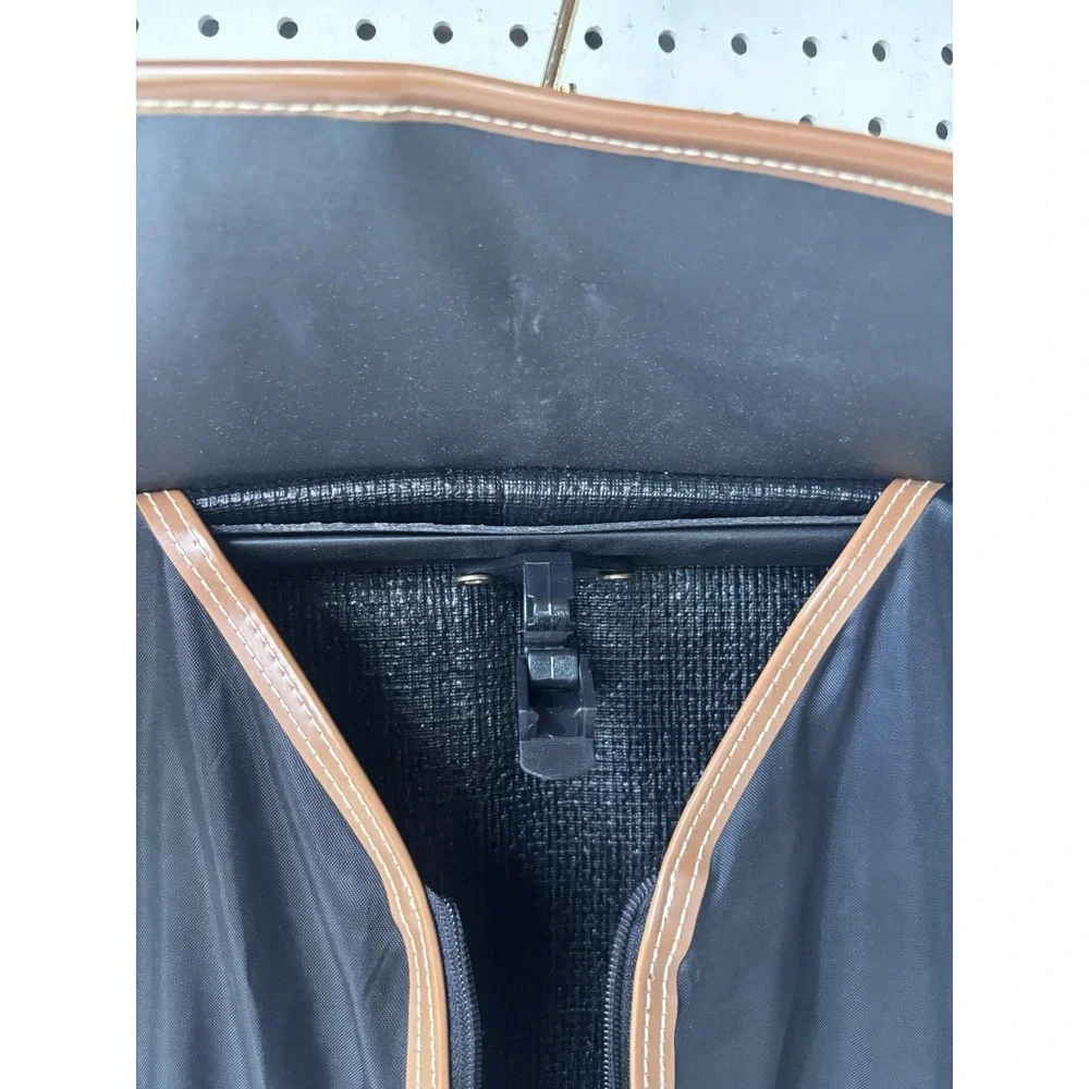 Vtg Oscar De La Renta Gray Black Tweed Folding Garment Bag Designer Luggage